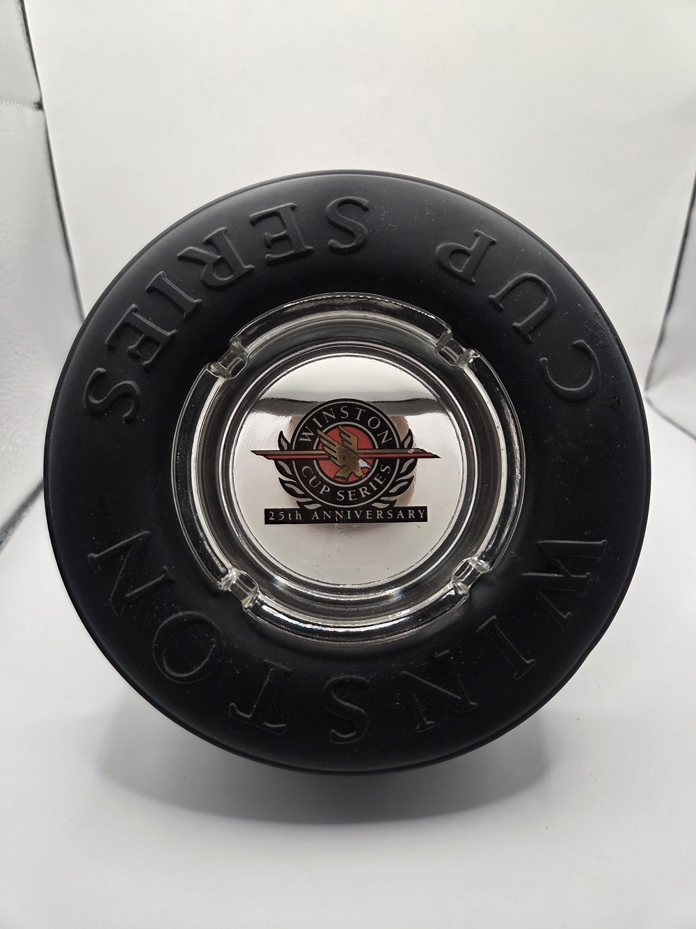 Winston Cup Series 25th Anniversary Black Tire Glass Ashtray Nascar